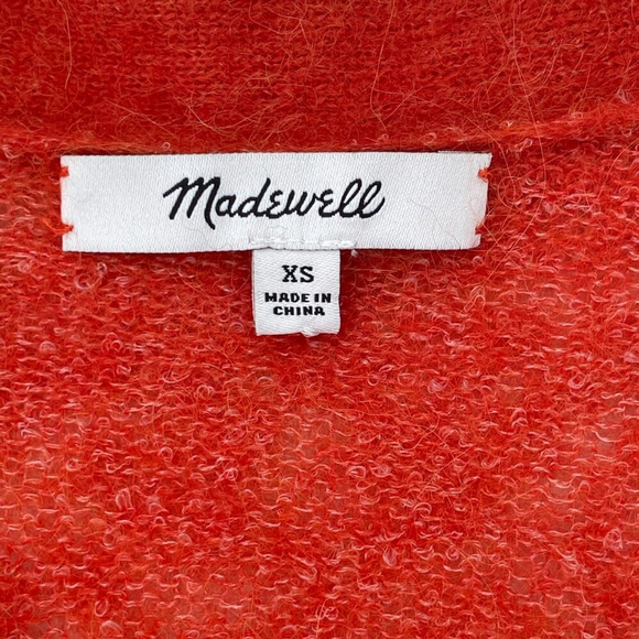 Madewell Orange Alpaca Blend V Neck Cardigan Size XS - Picture 11 of 13